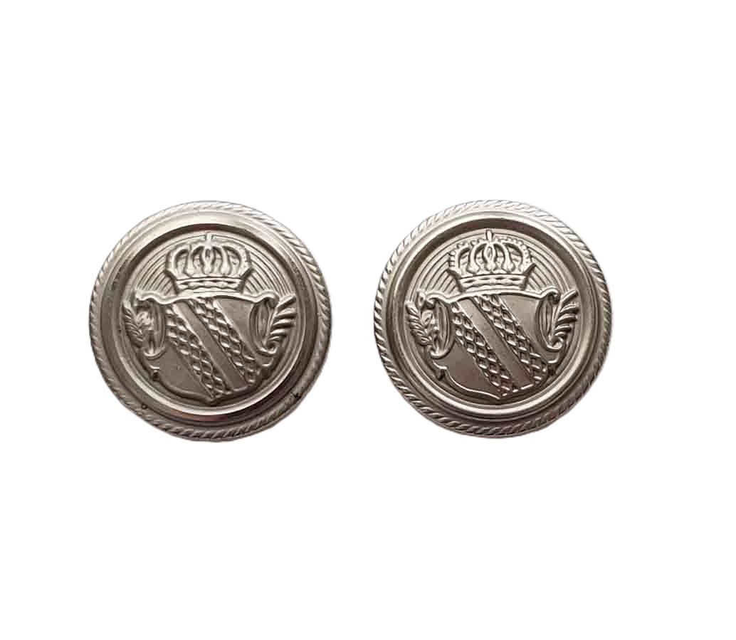 Two Vintage Palm Beach Blazer Buttons Silver Gray Shield Pattern R2M Men's
