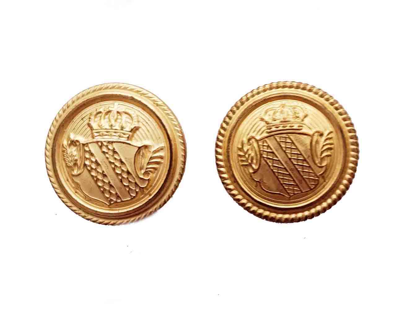 Two Vintage Palm Beach Gold Brass Blazer Buttons Crown Shield Pattern G7A Men's
