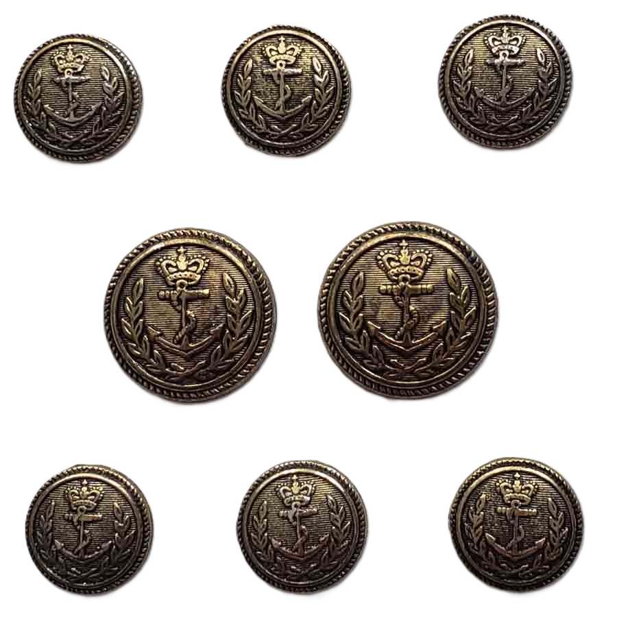 Vintage Austin Reed Semidome Blazer Buttons Antique Gold Brass Nautical Anchor Pattern N2R Men's