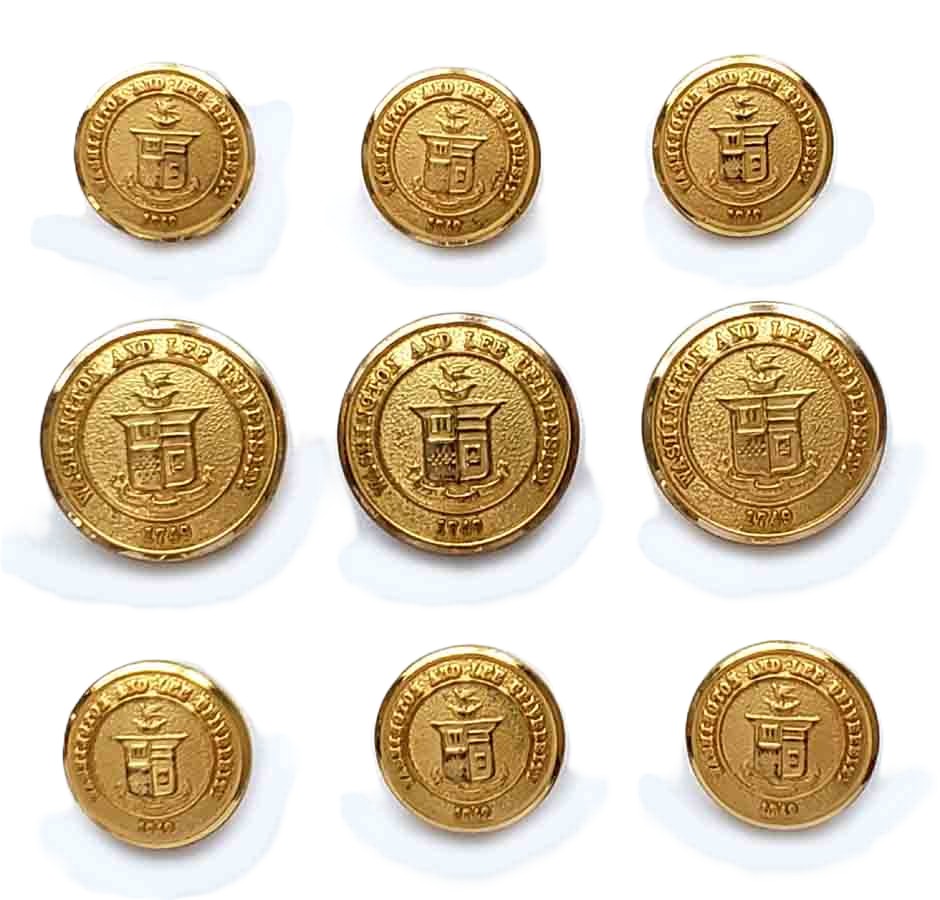 Vintage Washington and Lee University by Waterbury Gold Brass Blazer Buttons Set Men's