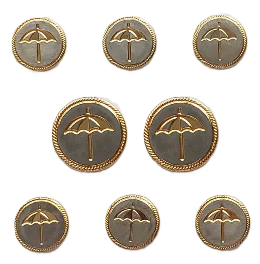 Rare Vintage  Arnold Palmer Arnie Blazer Buttons Set Gold Silver Umbrella Pattern X6B Men's