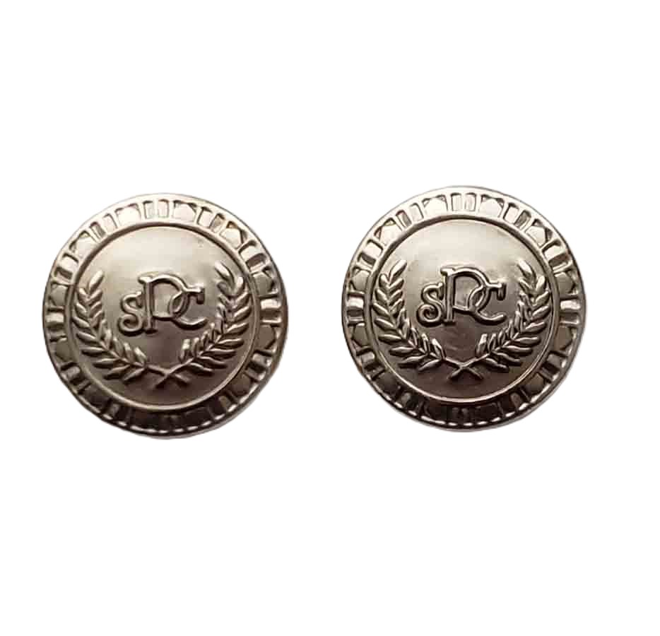 Two Vintage Paris Sport Club Blazer Jacket Buttons Silver Metal PSC Monogram J4P Men's