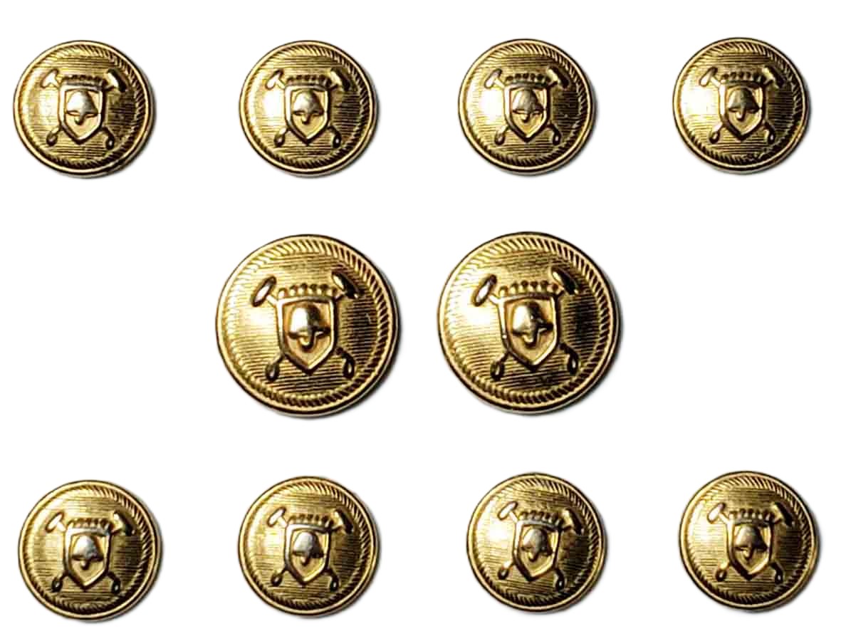 Vintage Polo by Ralph Lauren Blazer Buttons Gold Brass Helmet Mallets Shield J8B Men's