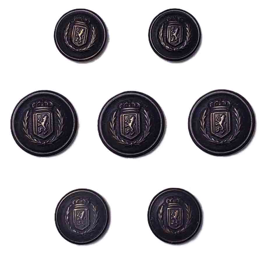 Vintage Stanley Blacker Blazer Buttons Set Gray Brown Gold Metal Rampant Lion Shield M5G Men's
