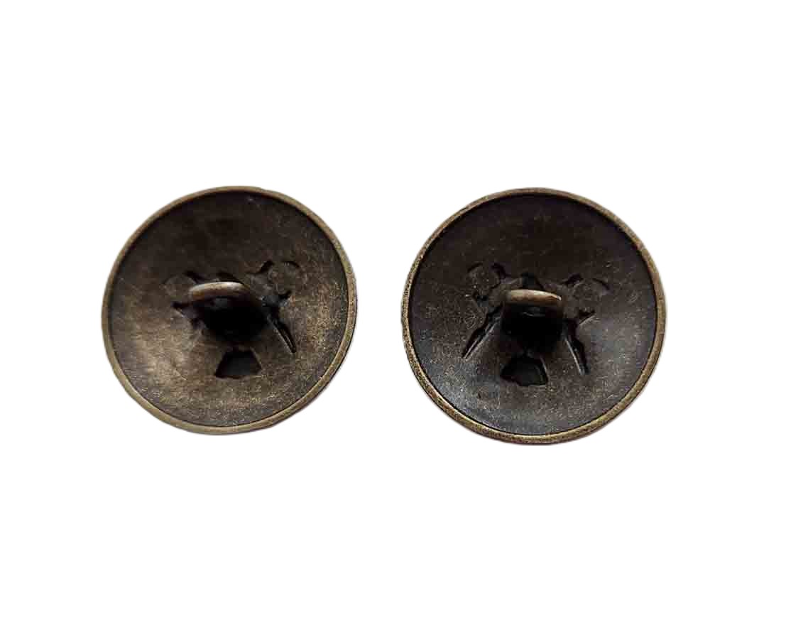 Two Vintage Bagliani Italy Antique Gold Brown Brass Semidome Blazer Buttons  K2B Men's