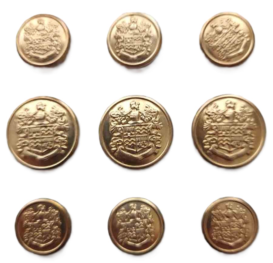 Vintage Britches of Georgetown Gold Brass Blazer Buttons Shield Pattern G2S Men's