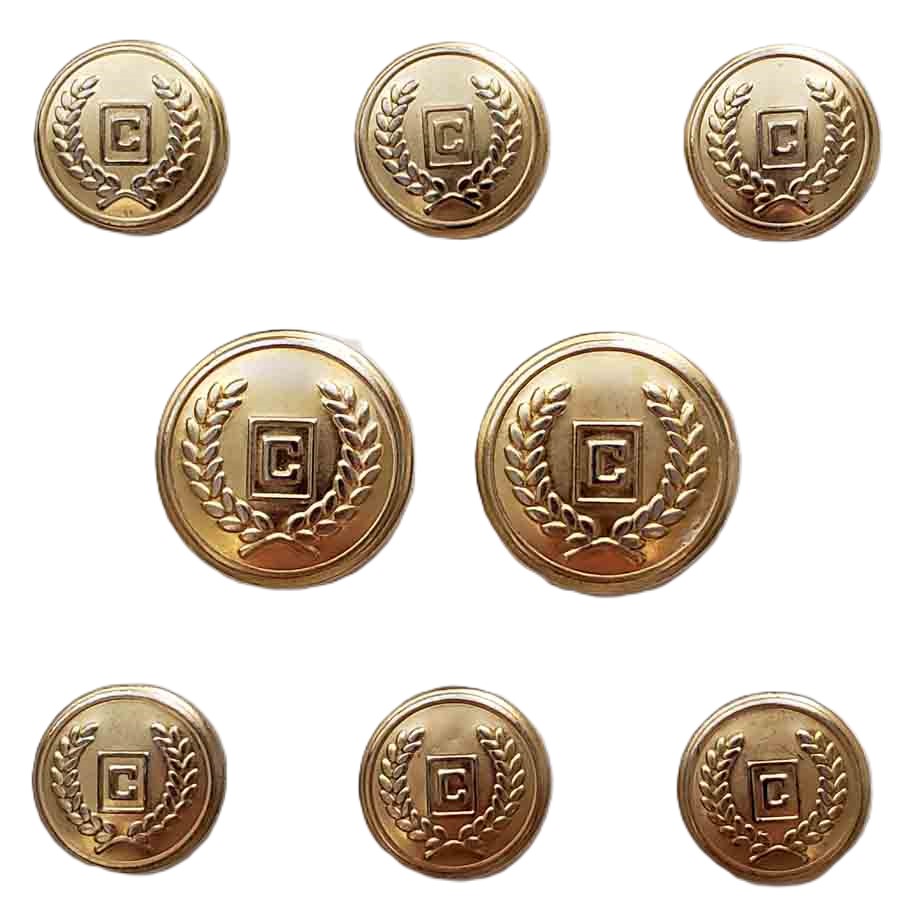 Vintage Chaps Ralph Lauren Blazer Buttons Set C Monogram Gold Brass H4E Men's
