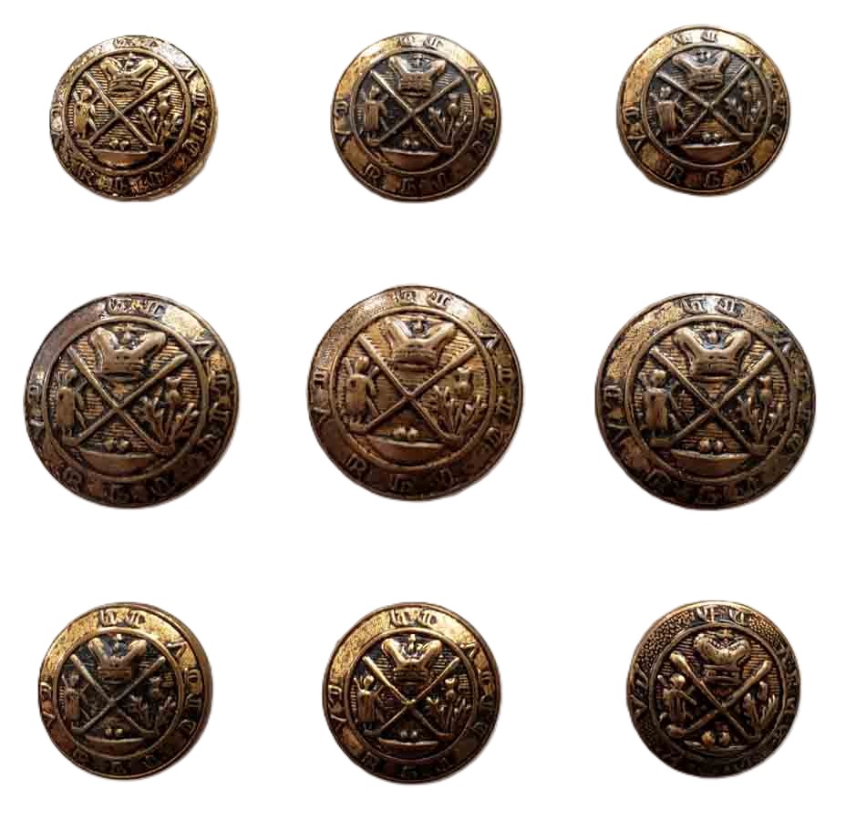 Vintage Club Room Blazer Buttons Set Antique Gold Brass H2F Men's