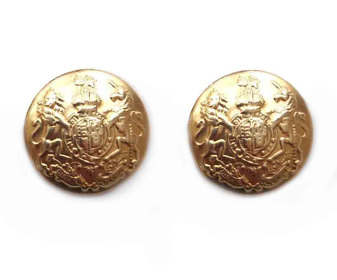 Two Vintage J Crew Gold Brass Semidome Blazer Buttons Lion Unicorn Pattern E9C Men's