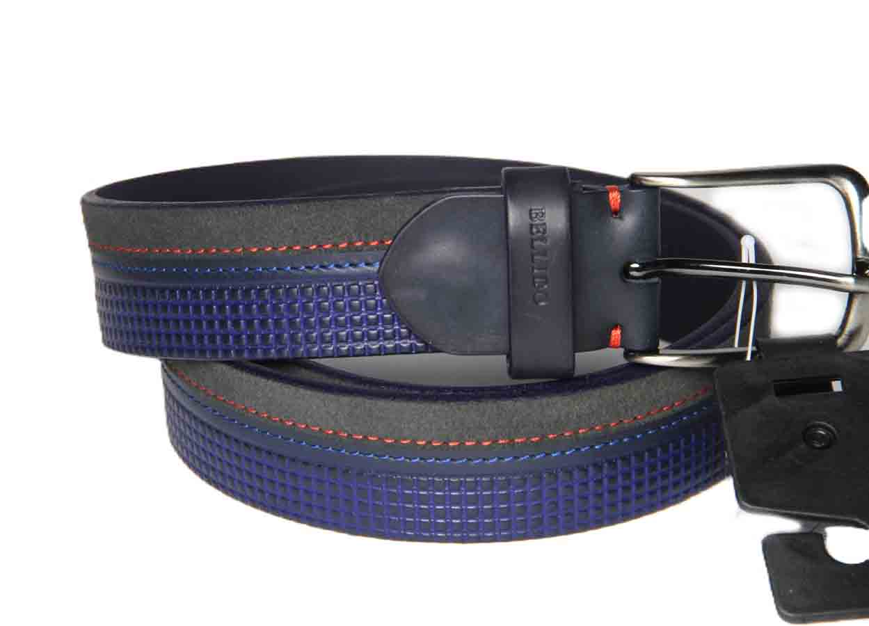 Miguel Bellido Spain Leather Belt Blue Black Orange Men's Size 36