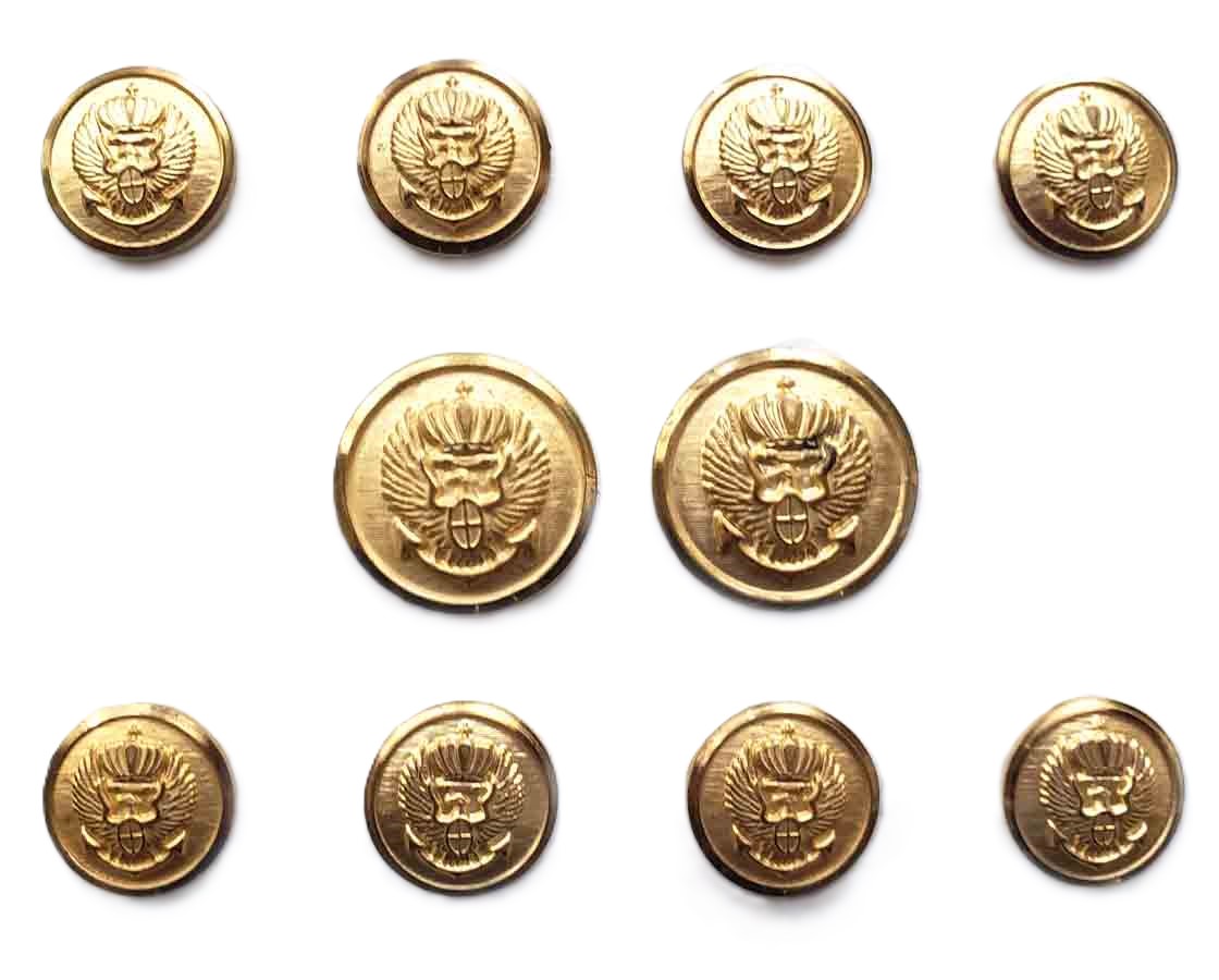 Vintage Stanley Blacker Gold Brass Blazer Buttons Set Eagle Anchor Shield Pattern C2F Men's