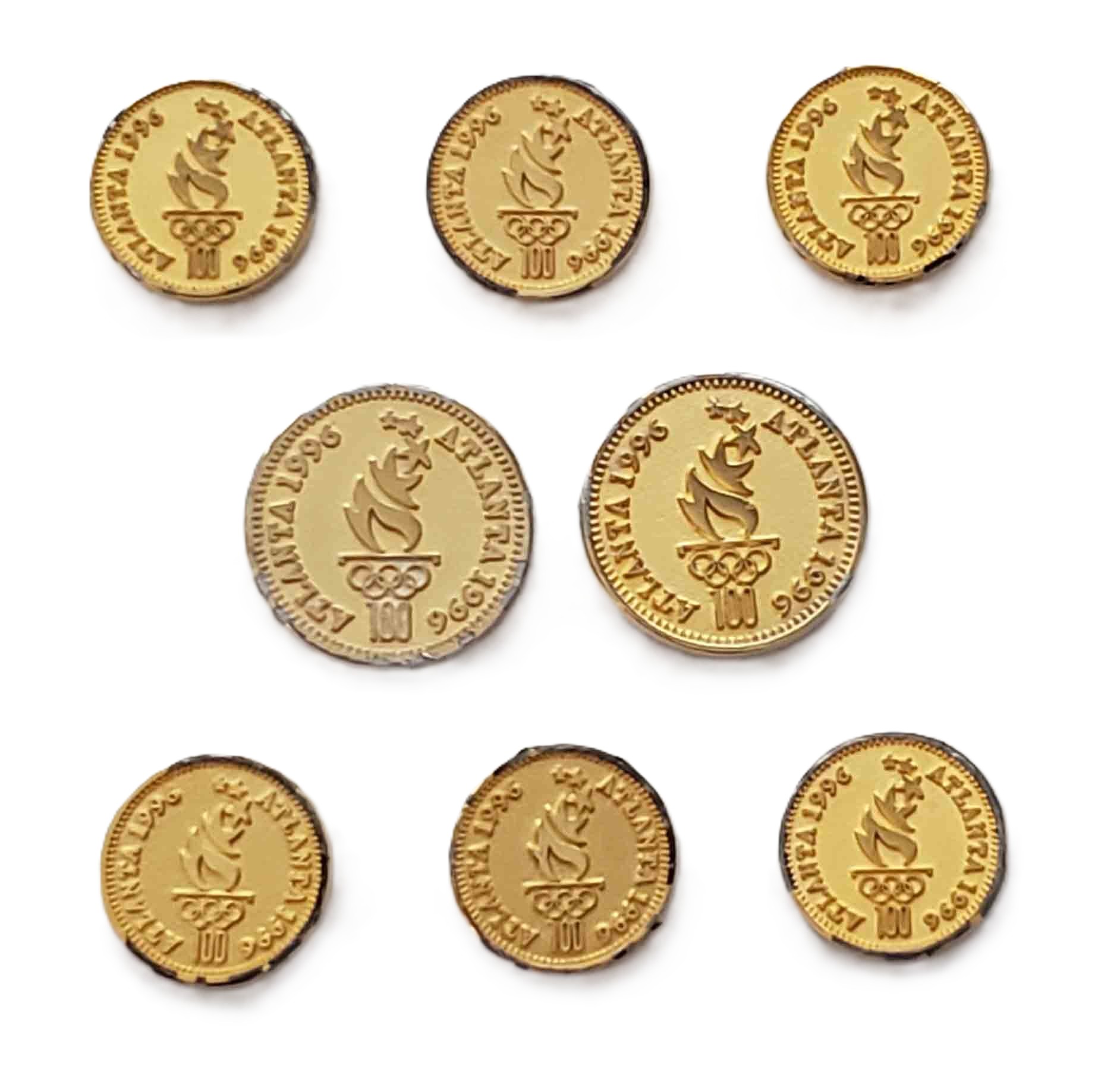 Vintage Atlanta 1996 Olympic Games Blazer Buttons Set With Olympic Flame Gold Brass Finished
