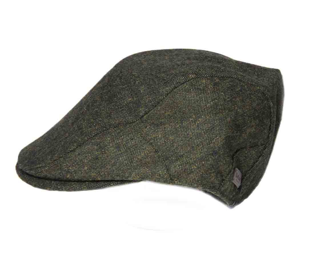 Barbour Colinton Flat Cap Newsboy Green Brown Wool Blend Tweed Men's Size Medium