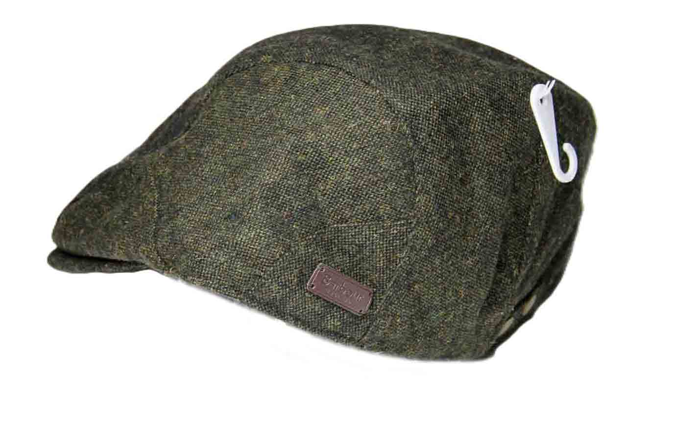 Barbour Colinton Flat Cap Newsboy Green Brown Wool Blend Tweed Men's Size XL