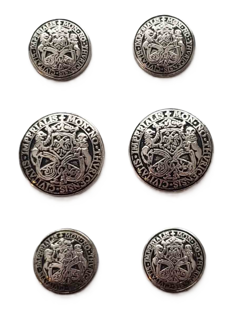 Vintage Bill Blass Blazer Buttons Silver Gray Metal Griffins Shield R2Q Men's