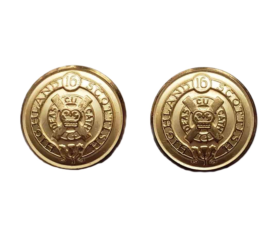 Two Vintage Highland Scottish Gold Brass Blazer Buttons Crown X 16 Pattern G8X Men's