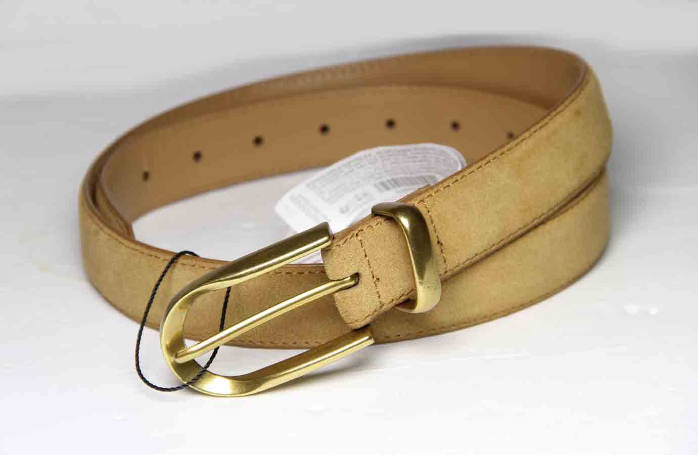 Stradivarius Leather Suede Belt Tan Made in Spain Men's Size 80 cm or 32-33