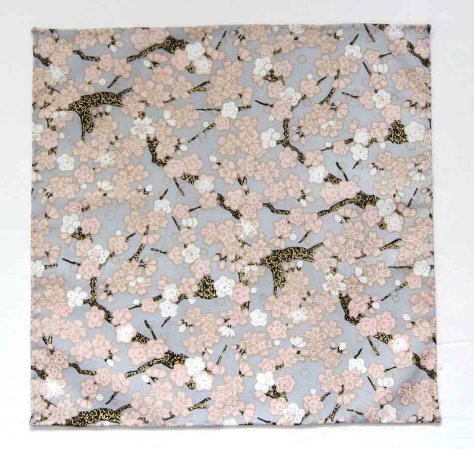 Gascoigne Hand Stitched Pocket Square Japanese Kimono Fabric Floral Pattern Men's