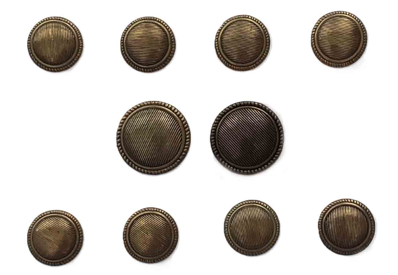 Vintage Club Room Blazer Buttons Set Antique Gold Brown Brass R1M Men's