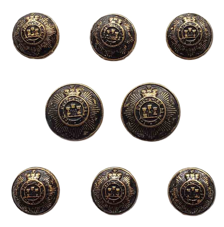 Vintage Stanley Blacker  Blazer Buttons Set Antique Gold Crown Castle Turrets C3B Men's