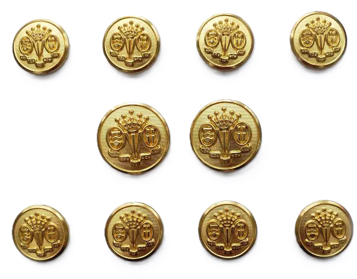 Men's Vintage Waterbury Coronet Blazer Buttons Set Gold Brass J6S Men's