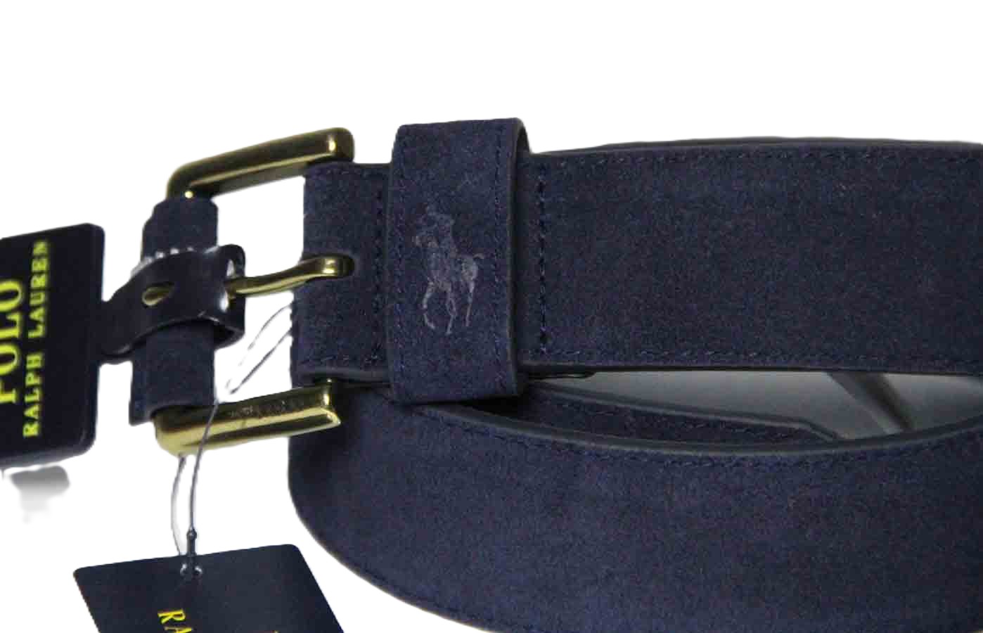 Polo Ralph Lauren Navy Blue Leather Suede Belt Men's Size 34 Polo Ralph Lauren Navy Blue Leather Suede Belt Men's Size 34