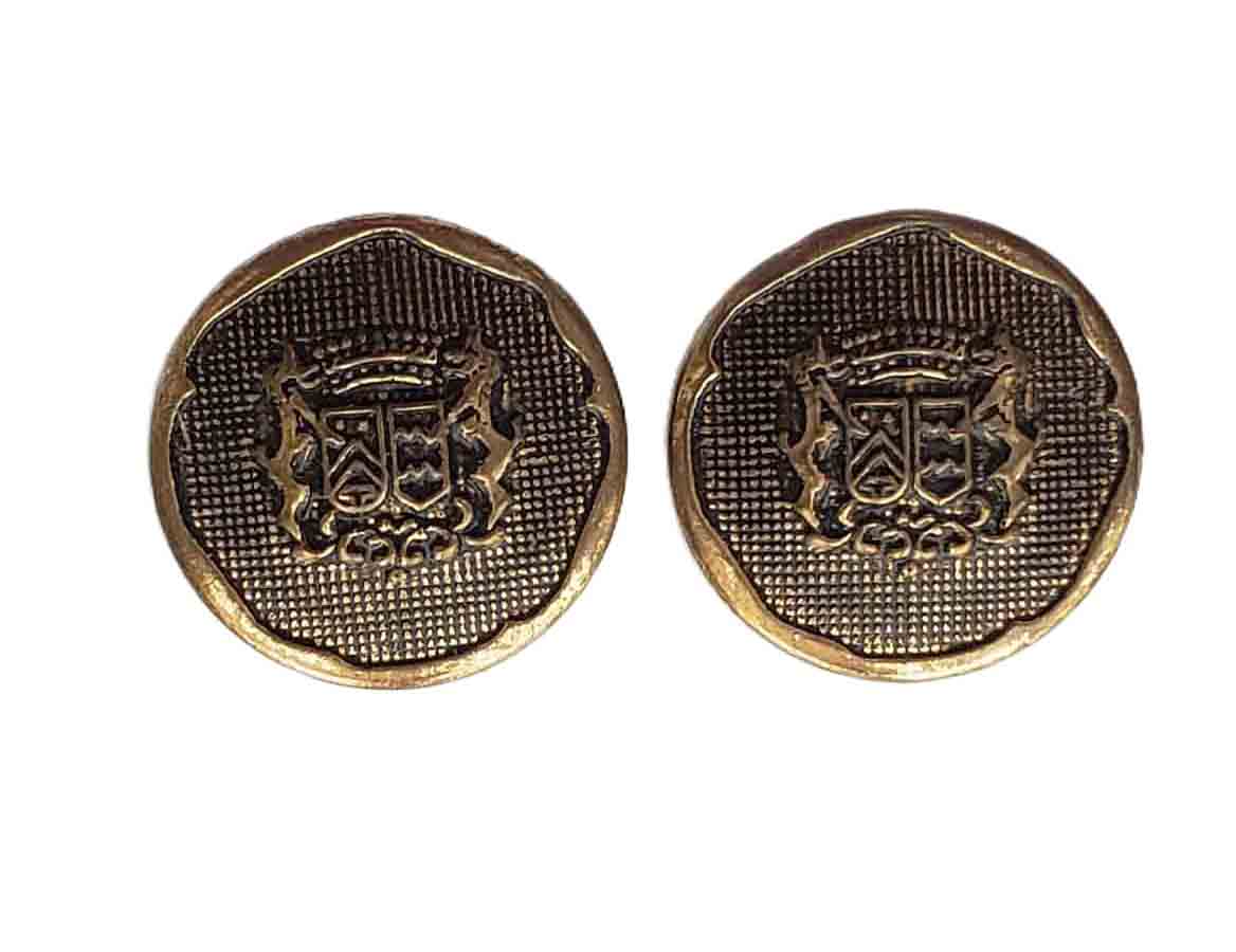 Two Men's Vintage Stanley Blacker Antique Gold Brass Blazer Jacket Sport Coat Buttons Griffins Shield J7X Men's