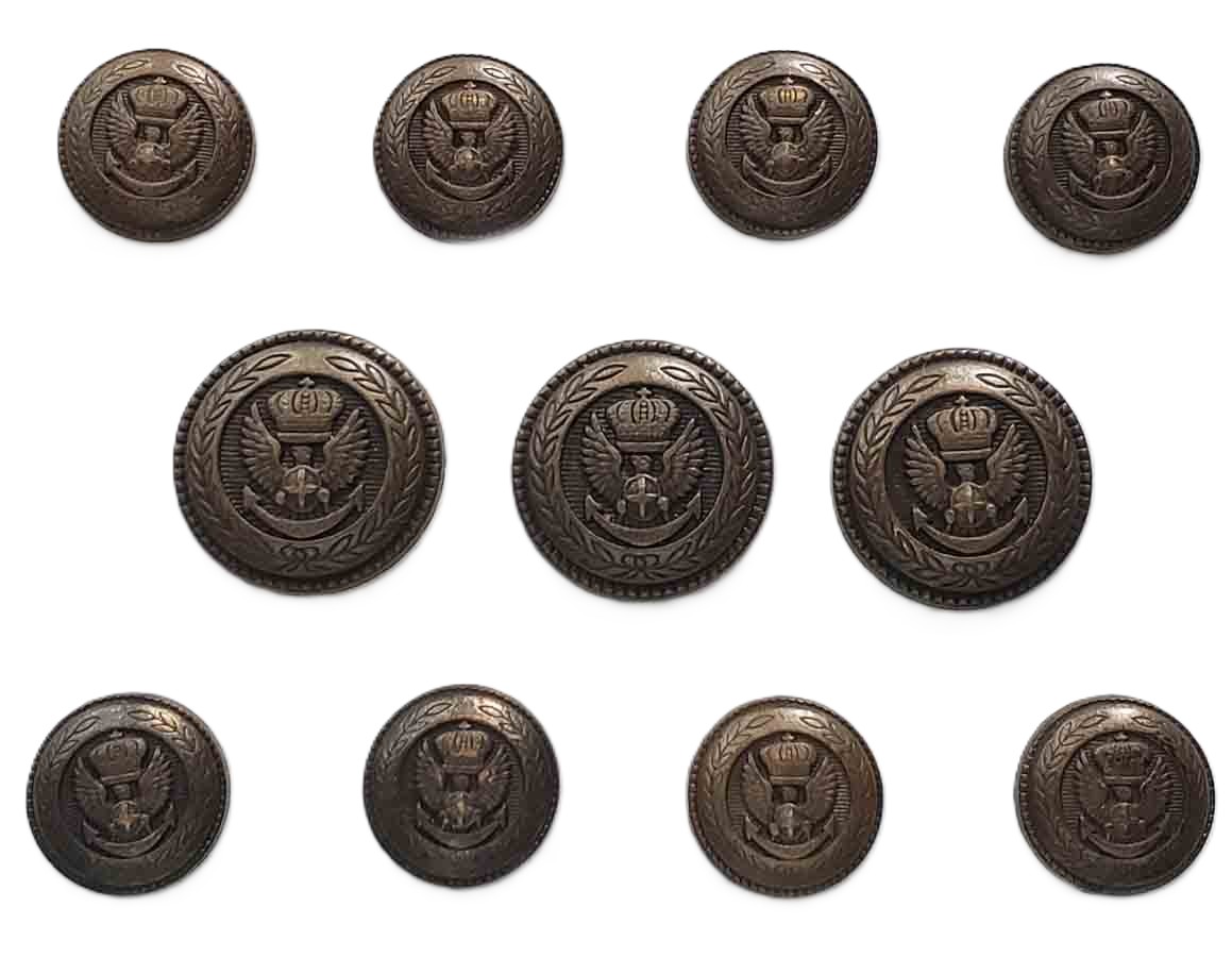 Vintage Jos A Bank Blazer Buttons Set Antique Gold Crown Eagle Anchor Pattern C1S Men's