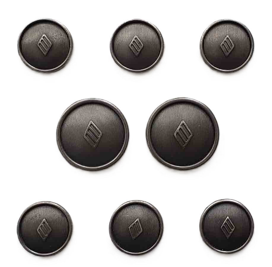 Vintage Joseph Abboud Blazer Buttons Set Gray Metal Diamond Pattern P4B Men's