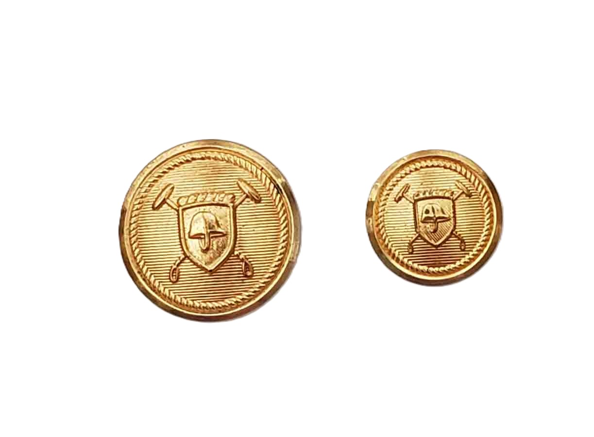 Two New Polo by Ralph Lauren Blazer Buttons by Waterbury Spare Replacement Gold Brass Helmet Shield Mallets Pattern J7M Men's