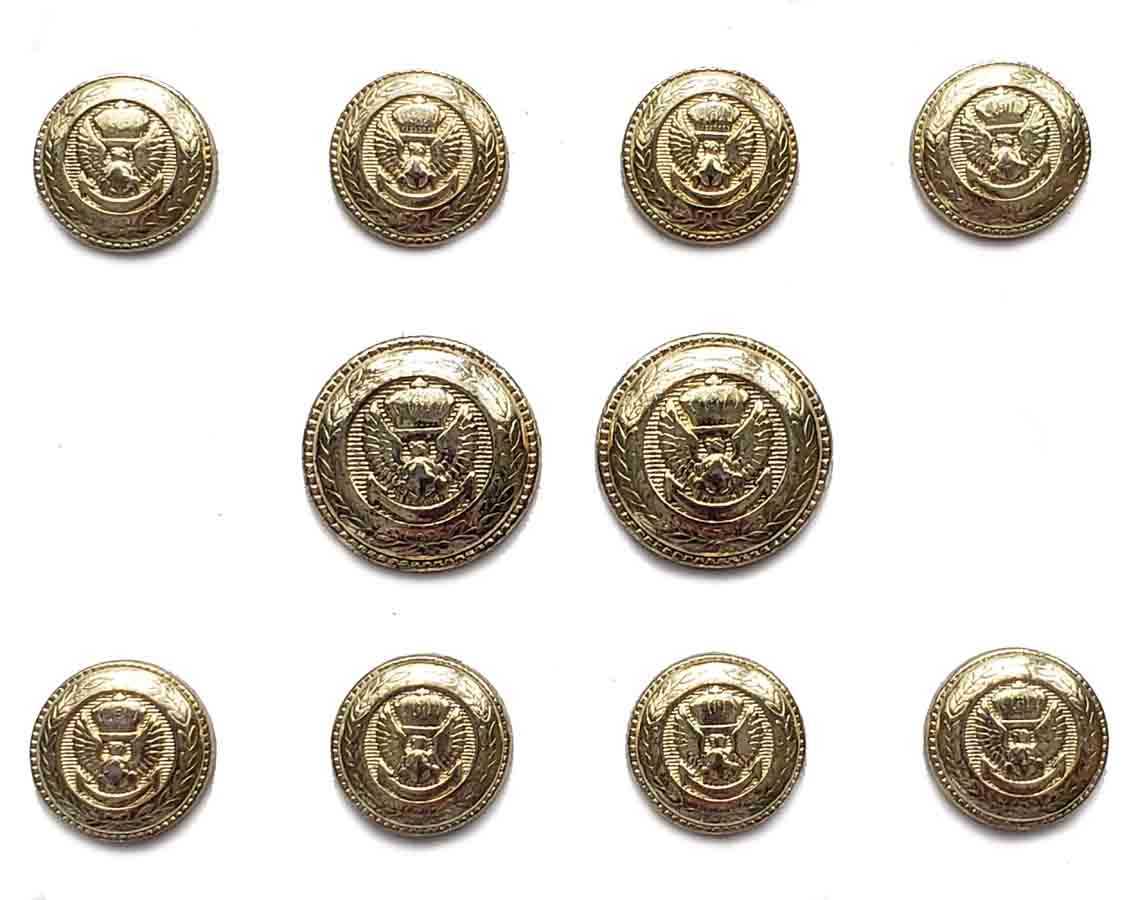Vintage Jos. A. Bank Blazer Buttons Set Gold Brass Crown Eagle Anchor S9J Men's