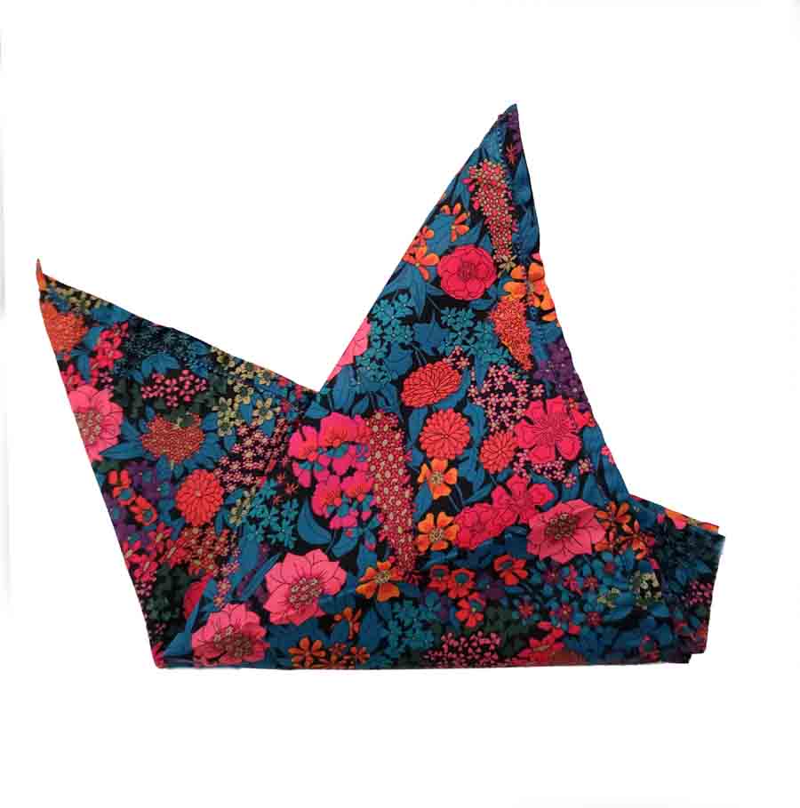Liberty of London Pocket Square Multicolor Cotton Floral Pattern Men's