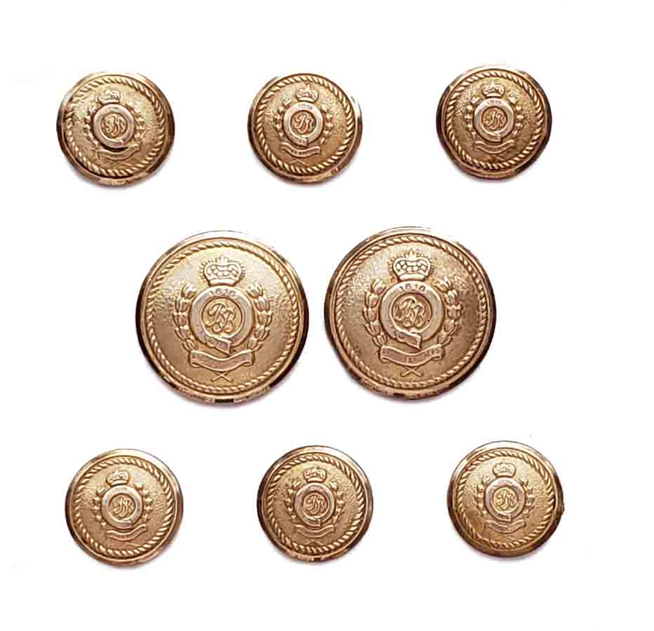 Vintage Brooks Brothers by Waterbury Blazer Buttons Set Crown BB Monogram Gold Brass Men's