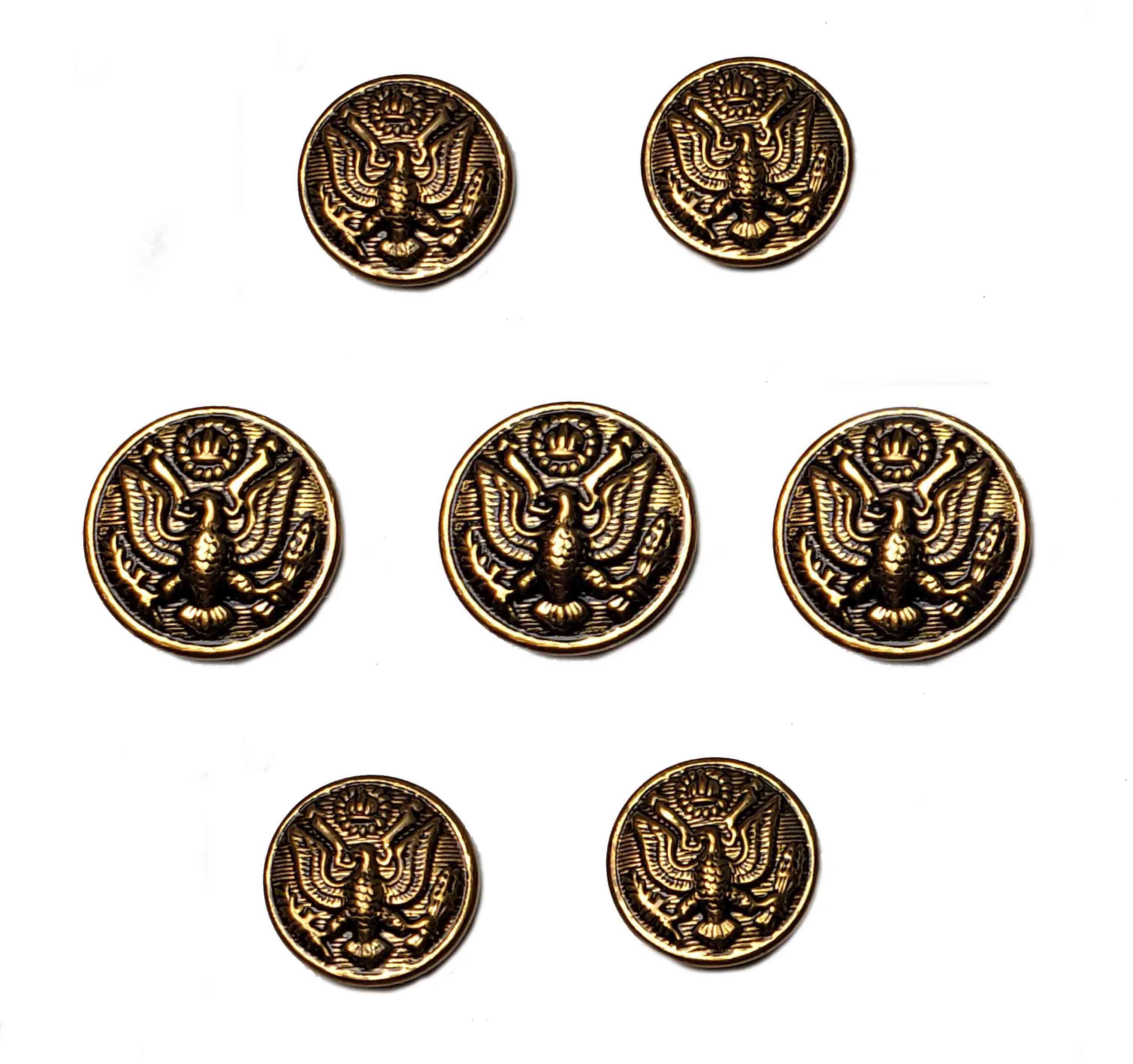 Vintage Haggar Blazer Buttons Set Antique Gold Brown Brass Patriotic Eagle Men's