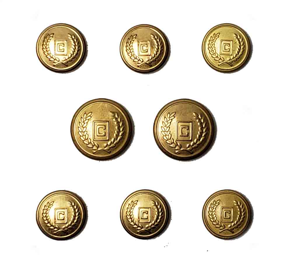 Vintage Chaps Ralph Lauren Blazer Buttons Set C Monogram Gold Brass H4D Men's