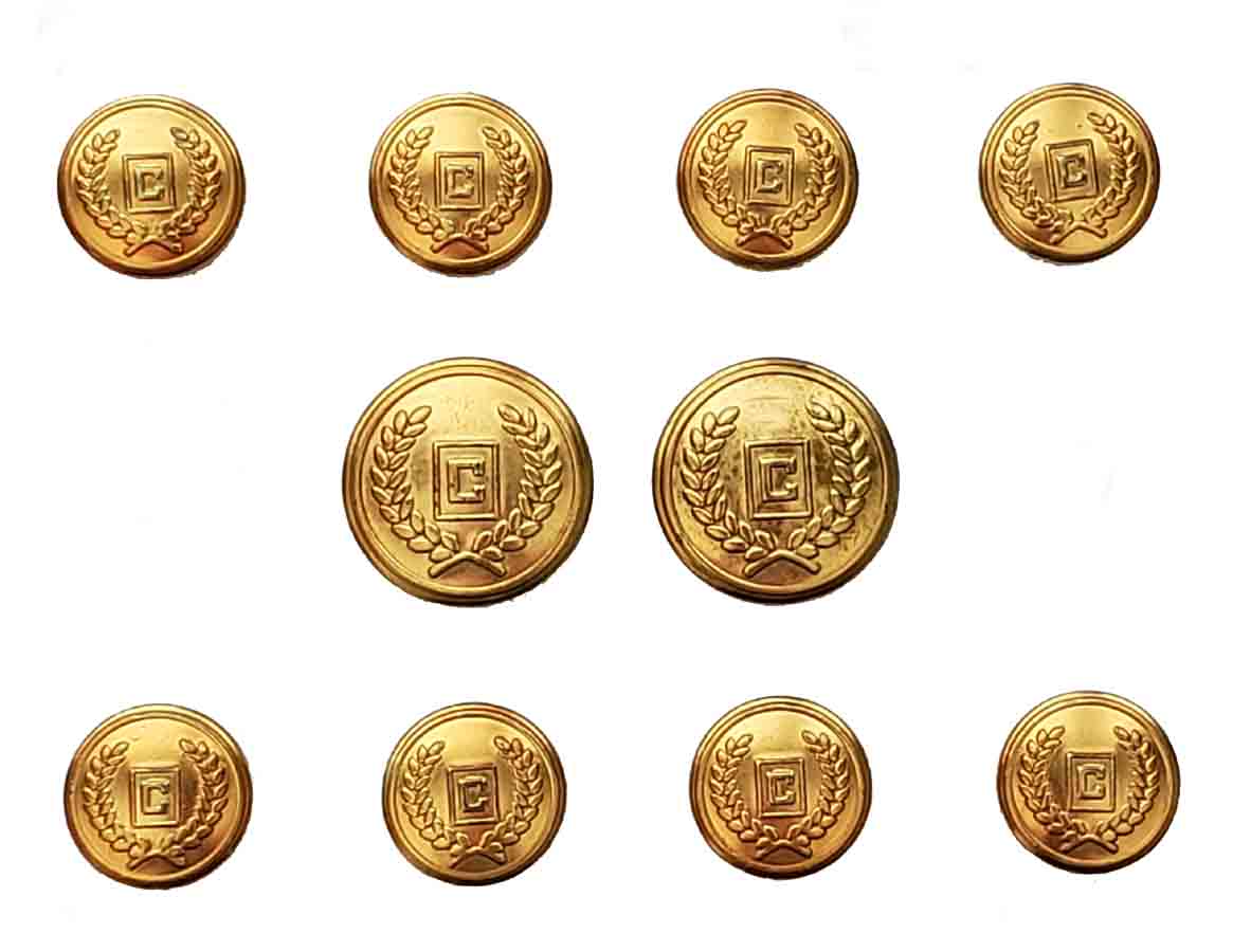 Men's Vintage Chaps Ralph Lauren Blazer Buttons Set Gold Brass C Monogram Pattern C7P Men's 