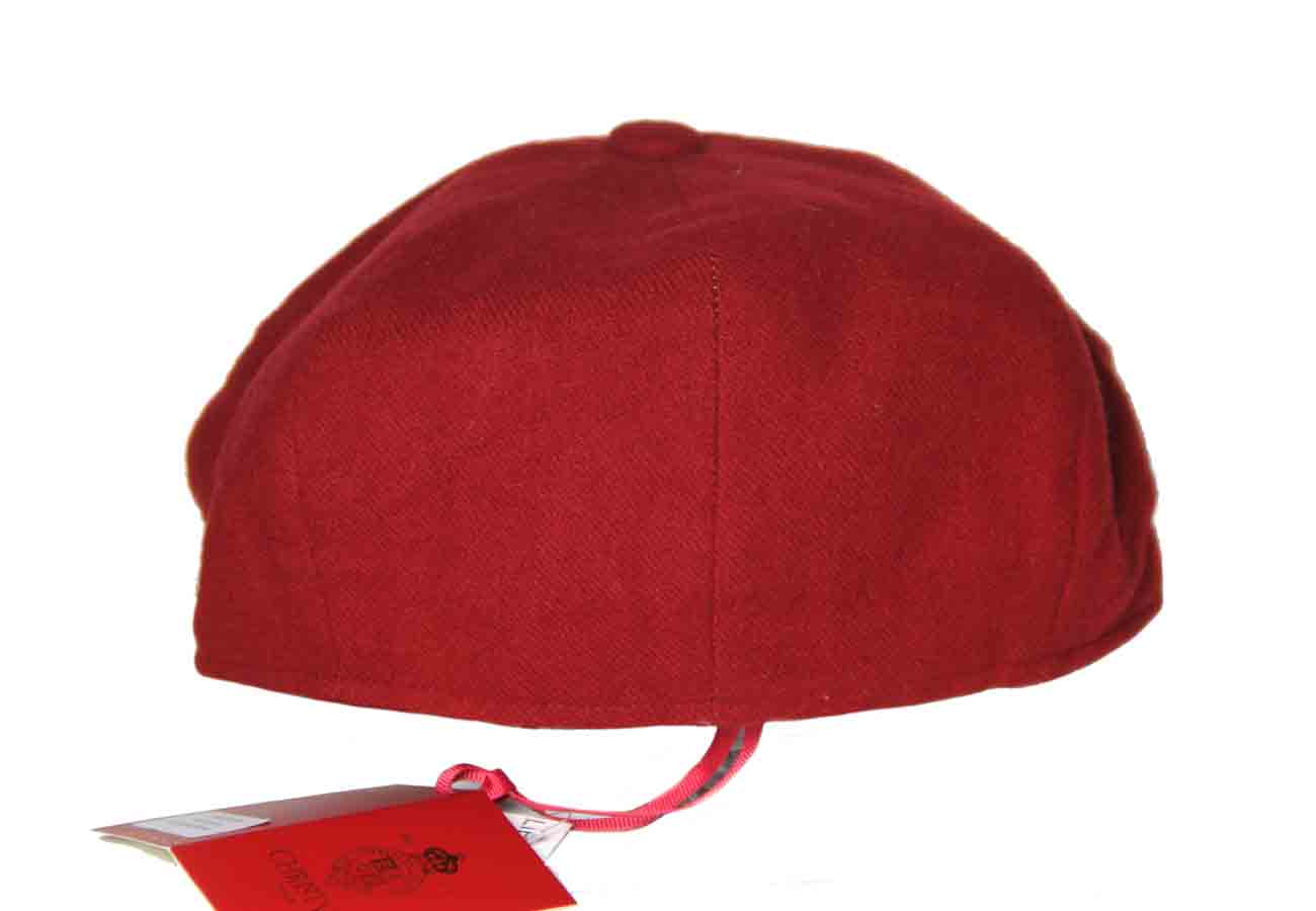 Christys' London Eight Piece Baker Boy Hat Cap Cashmere Wool Red Men's Size Medium