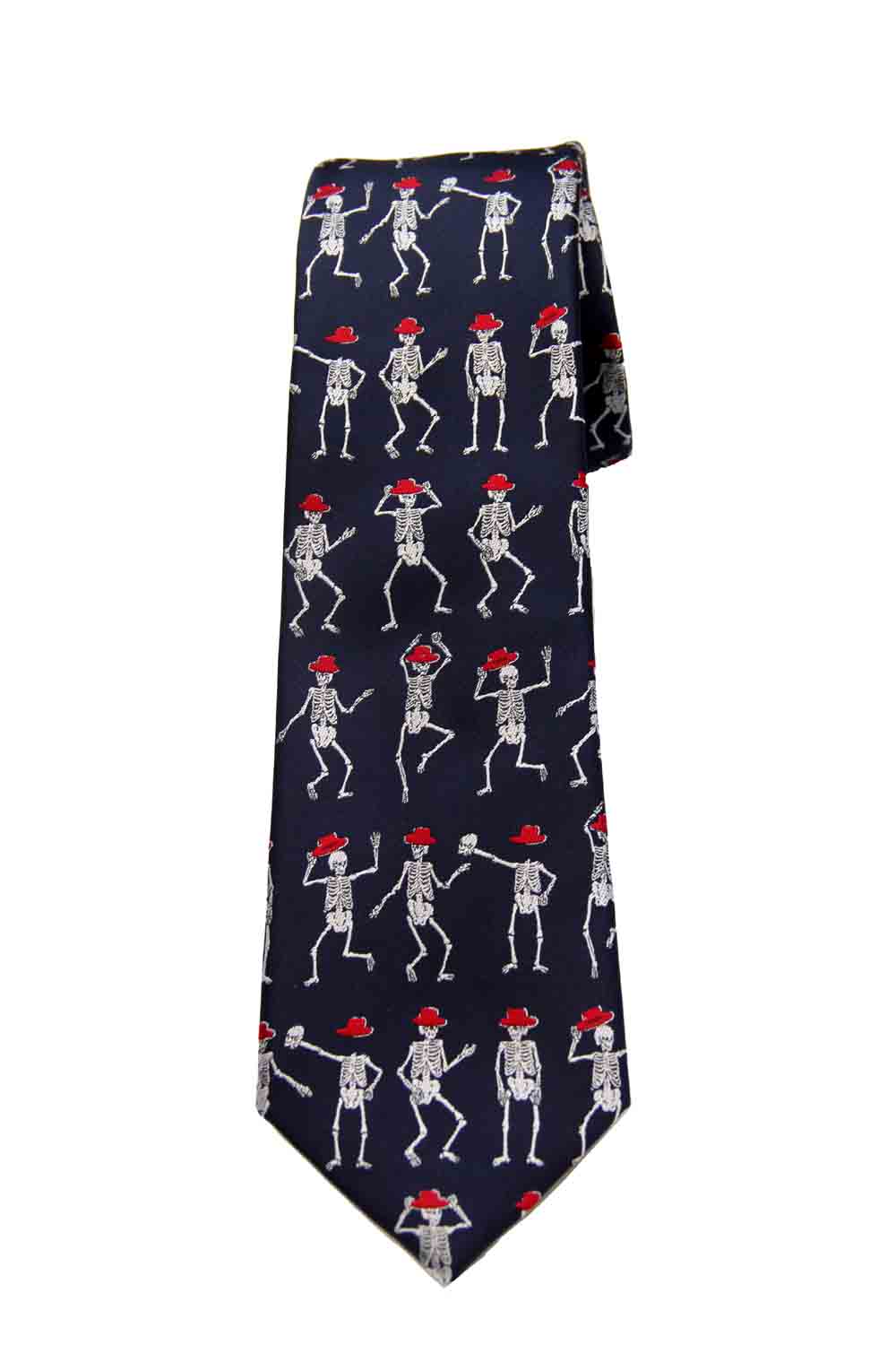 Gascoigne Skeletons Pattern Tie Navy Blue Gray Red Men's Gascoigne Skeletons Pattern Tie Navy Blue Gray Red Men's