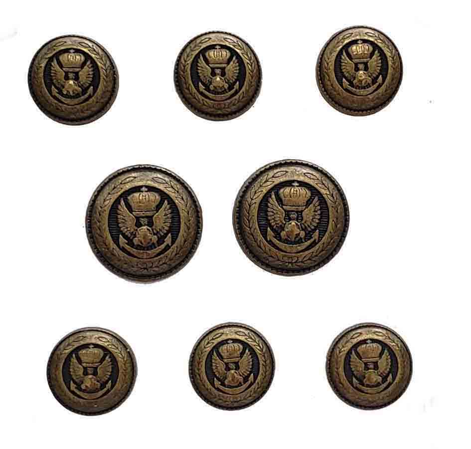 Vintage Jos A Bank Blazer Buttons Set Antique Gold Brass Eagle Crown Anchor Men's B8R