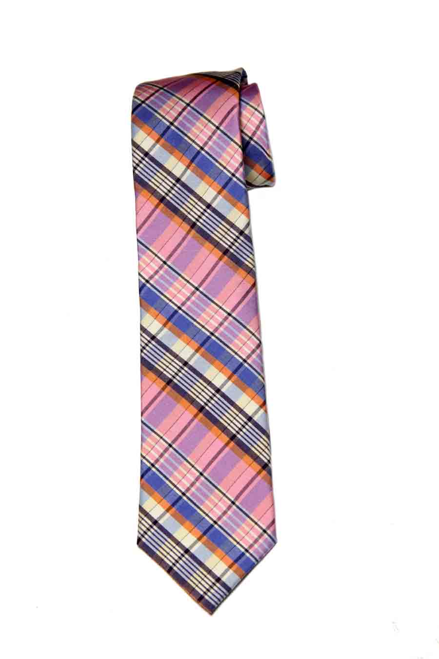 Tommy Hilfiger Silk & Cotton Plaid Necktie Multicolor Men's Tommy Hilfiger Silk & Cotton Plaid Necktie Multicolor Men's