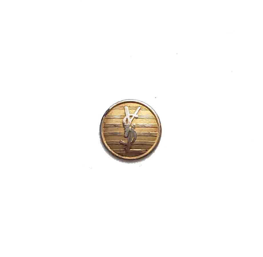 Vintage Yves St Laurent YSL Monogram Blazer SLEEVE Button Gold Brass 