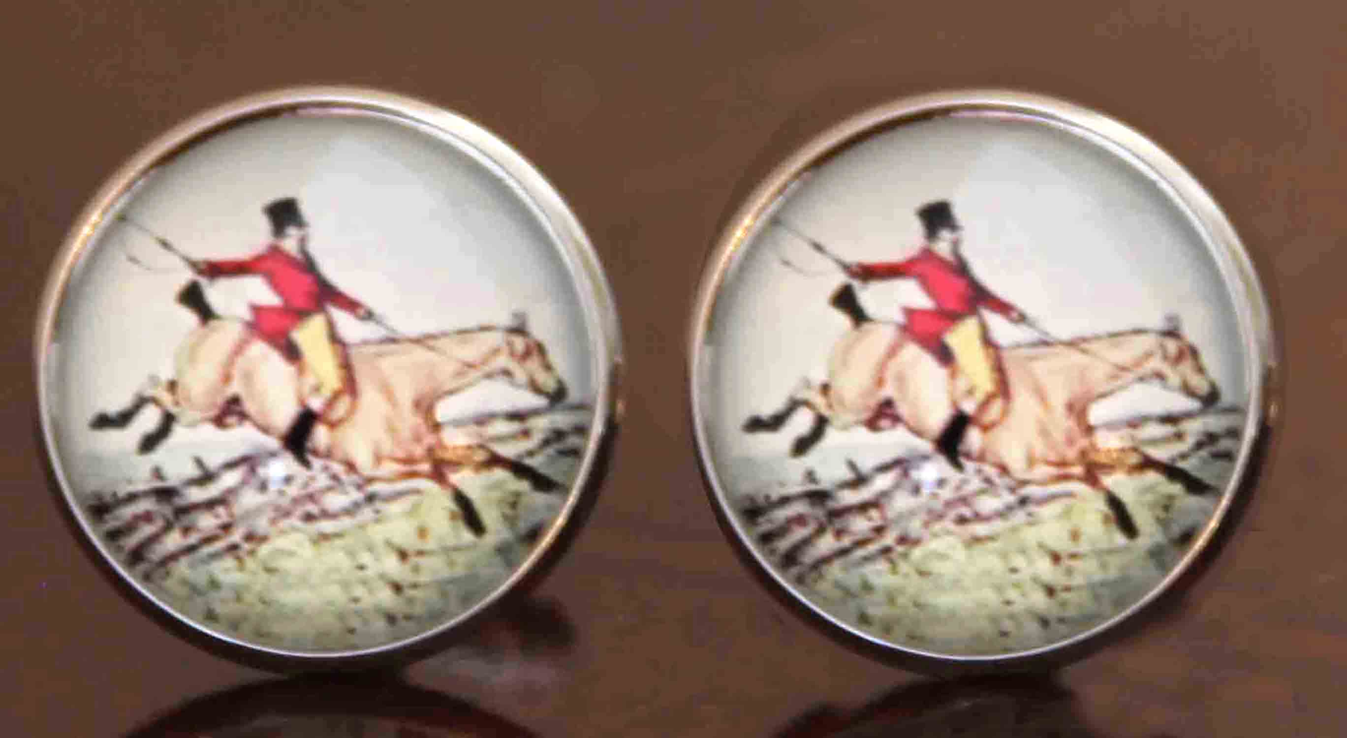 Gascoigne Fox Hunt Equestrian Cufflinks Men's