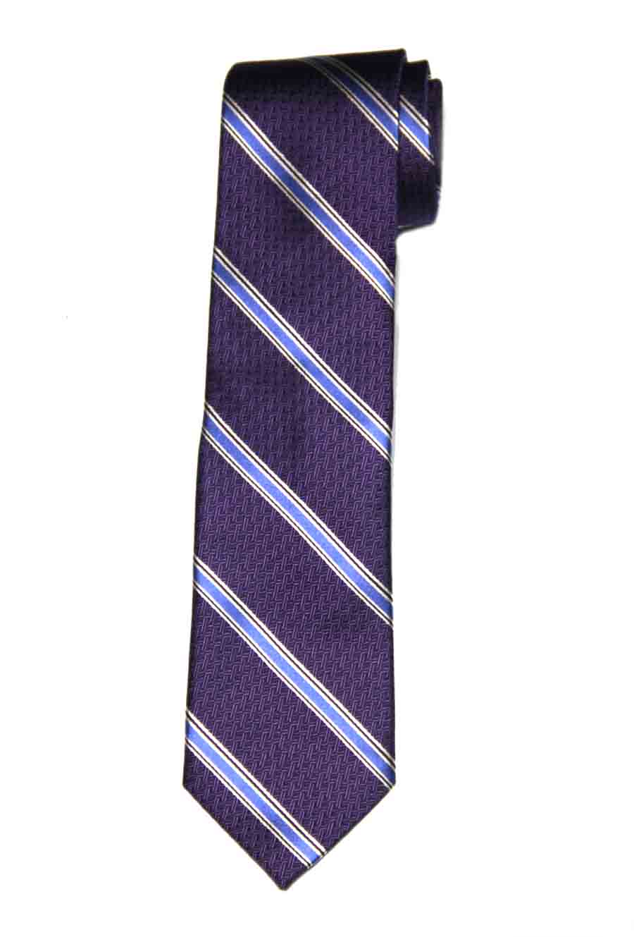 Hart Schaffner Marx Italian Silk Tie Purple Blue White Striped Men's Hart Schaffner Marx Italian Silk Tie Purple Blue White Striped Men's