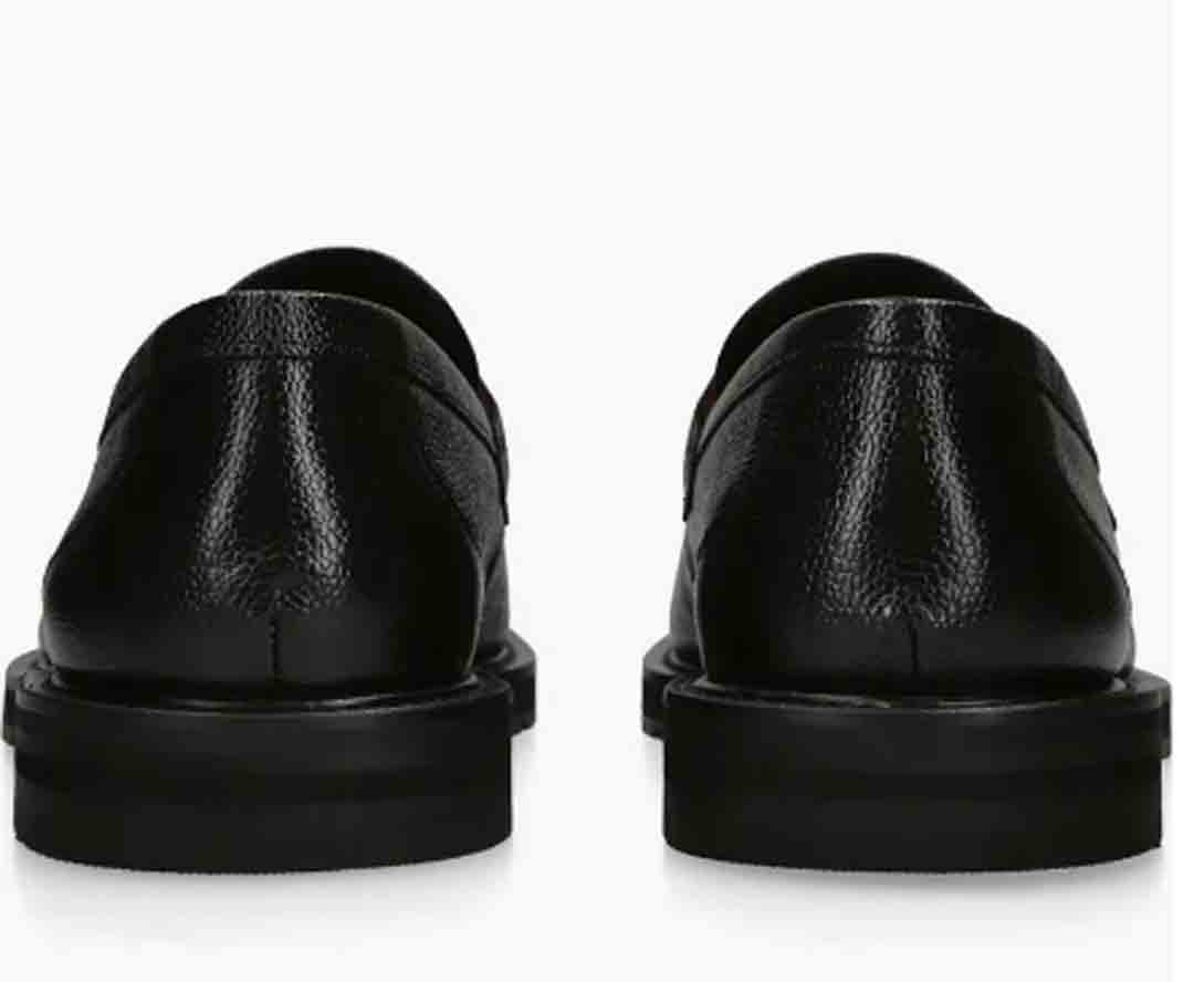 Kurt Geiger London Bates Slip-On Loafers Shoes Black Eagle and Rainbow Bar Men's 42 or USA 9M