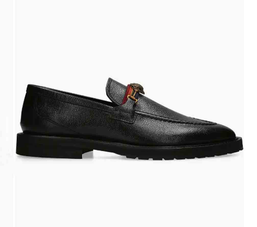 Kurt Geiger London Bates Slip-On Loafers Shoes Black Eagle and Rainbow Bar Men's 42 or USA 9M