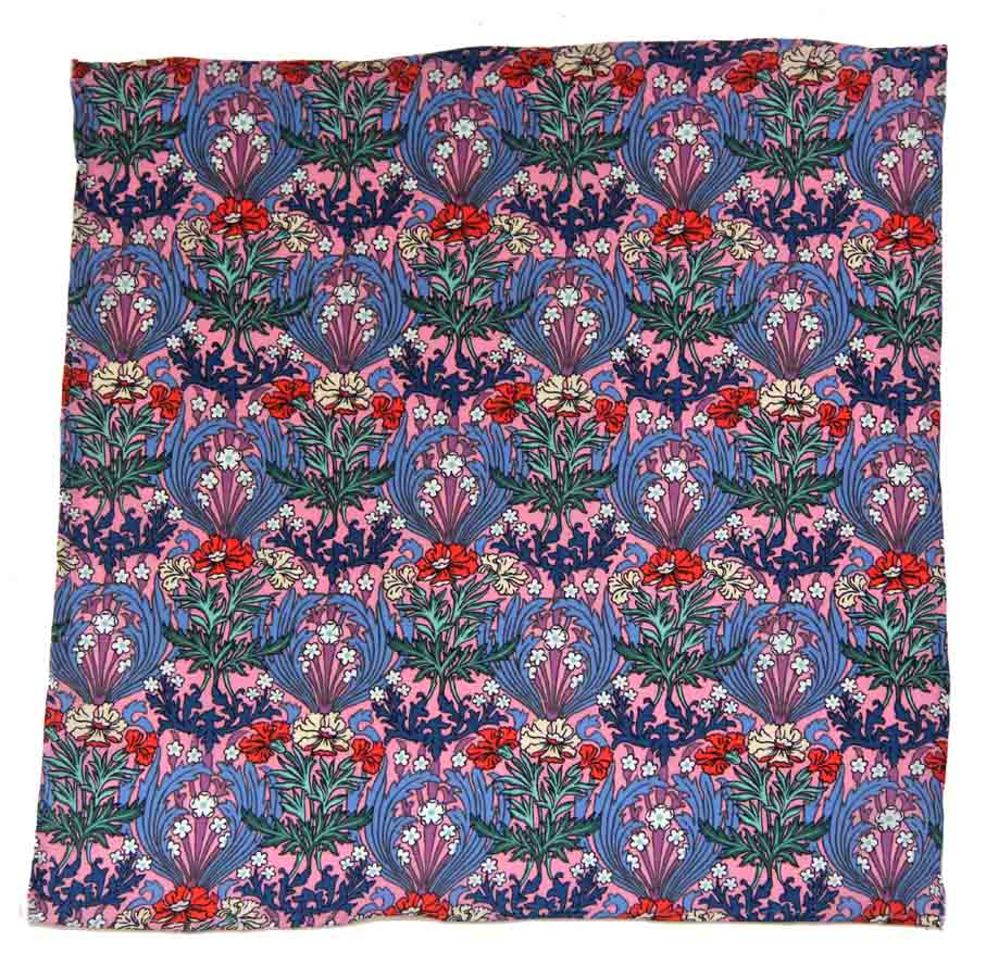 Hand Stitched Sewn Belgravia Silk Satin Fabric Pocket Square Bronwyn Floral Pattern Men's