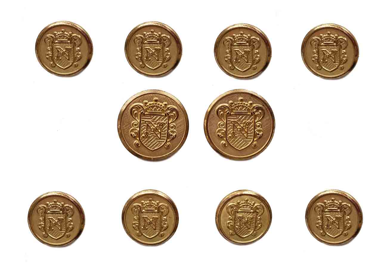 Vintage Nordstrom by Waterbury Gold Brass Blazer Buttons Set N Monogram Men's
