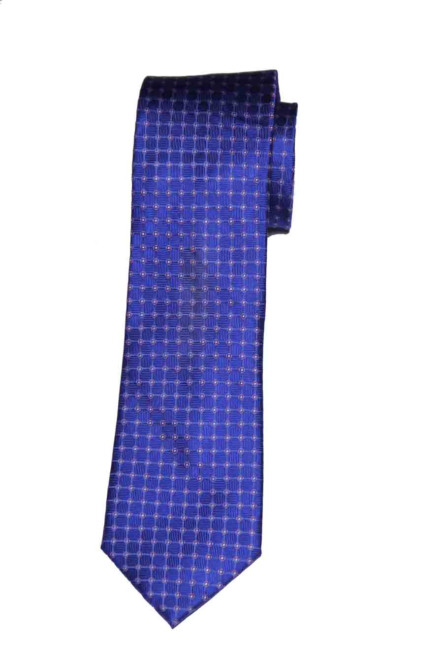 Roundtree & Yorke Silk Tie Blue Pink White Geometric Men's Roundtree & Yorke Silk Tie Blue Pink White Geometric Men's