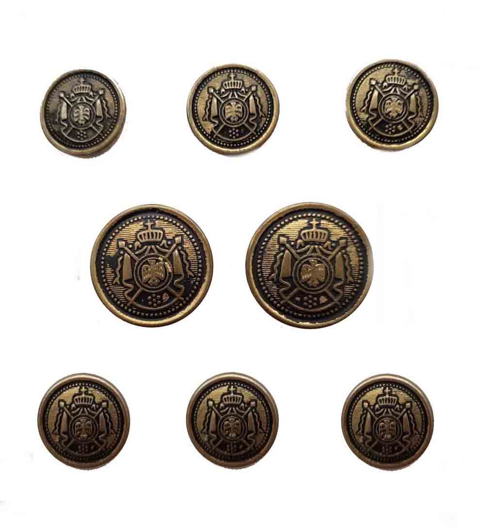 Vintage Bill Blass Blazer Buttons Set Antique Gold Brass Crown Shield Swords B9B Men's