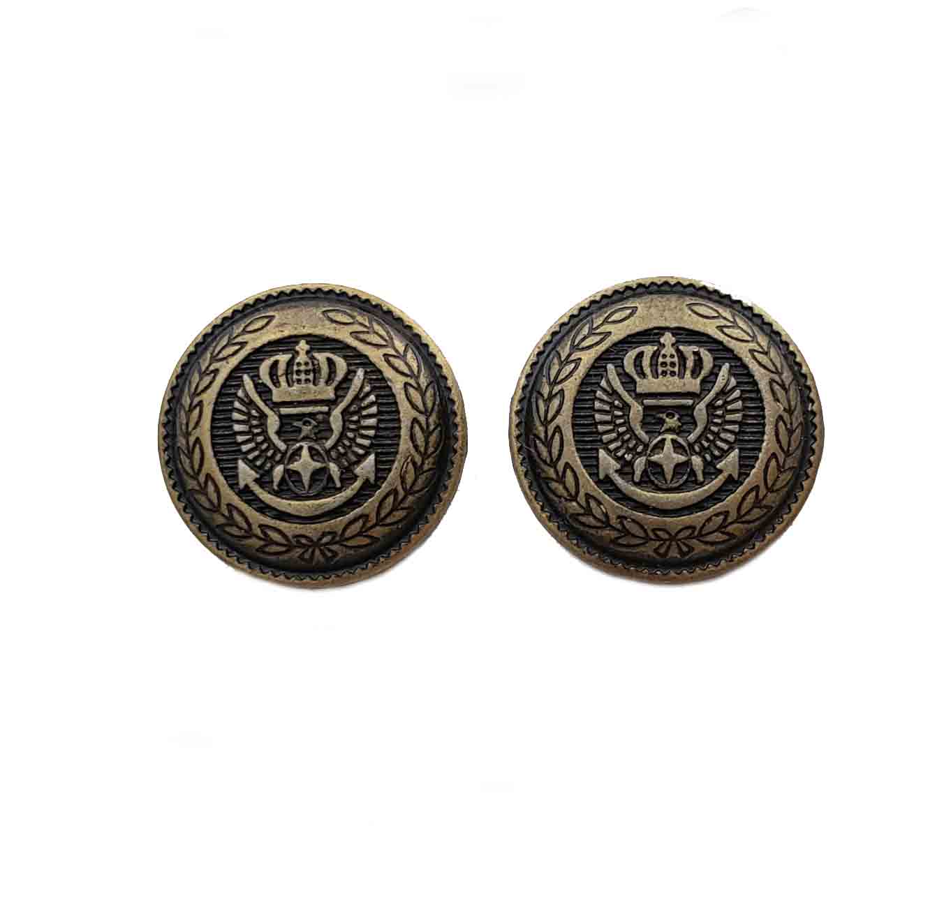 Two New Jos A Bank Blazer Replacement Blazer Buttons Antique Gold Brown Crown Eagle Anchor Men's